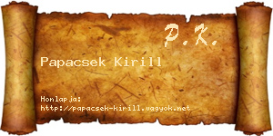 Papacsek Kirill névjegykártya